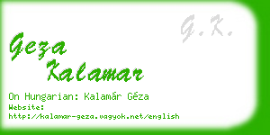 geza kalamar business card